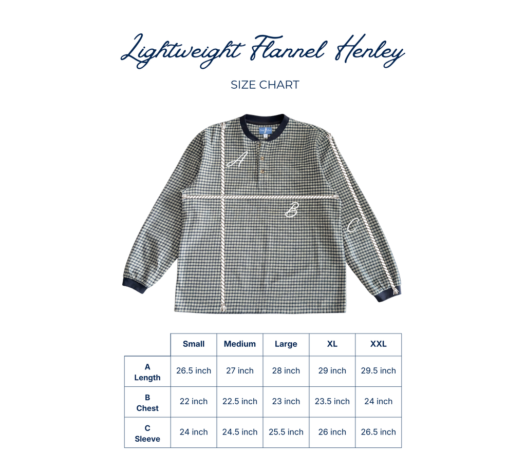 Lightweight Flannel Henley