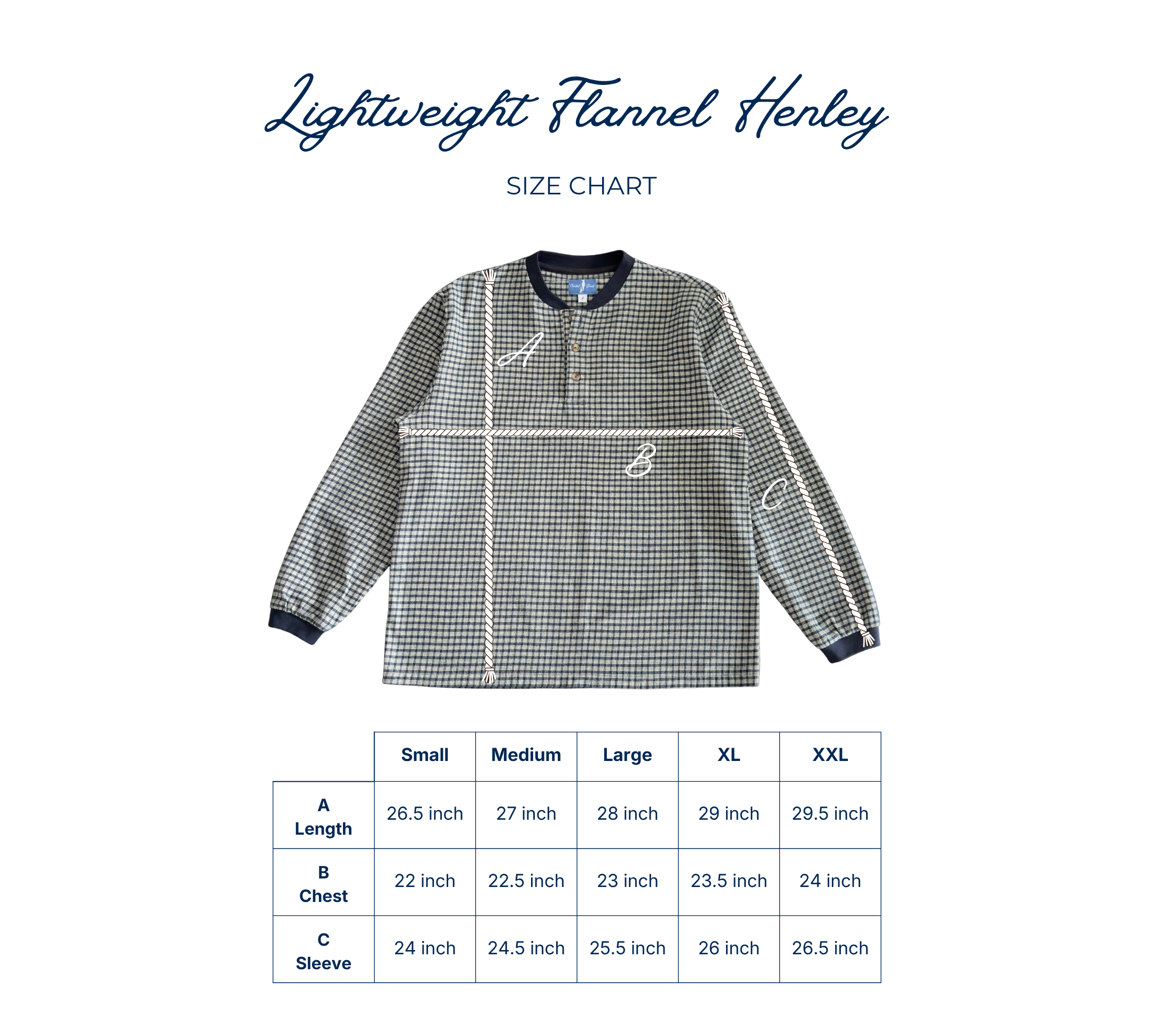 Lightweight Flannel Henley