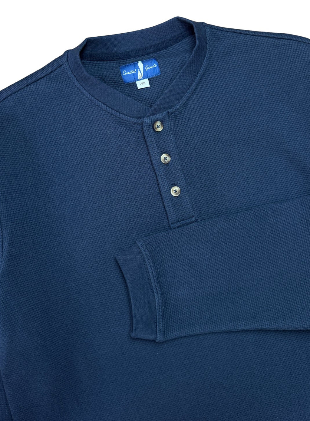 Navy Waffle Knit Henley